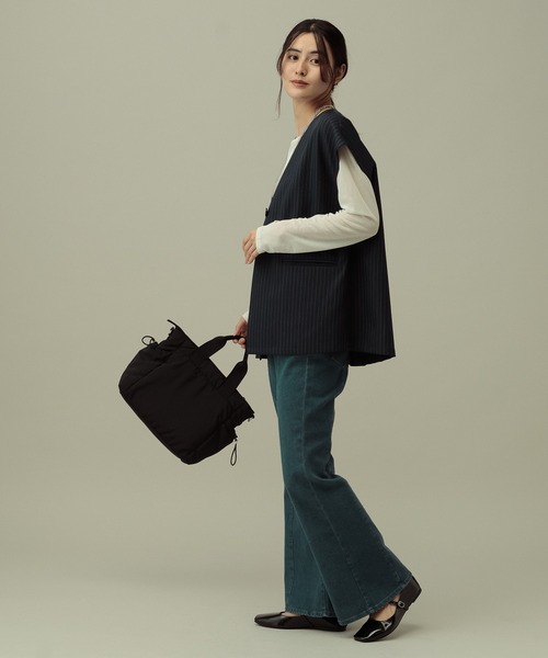 LAKOLE（ラコレ）の「【セレモニー／卒入式にも】＜多機能素材＞パウダリーツイルジレ / 638612（ベスト・レディース・ネイビー系8/チャコールグレー/グレー・FREE）」の17枚目の写真