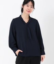 パウダリージョーゼット_ボウタイ風ブラウス