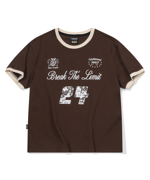CPGN STUDIO(コンパーニョ)の「ダリミット クロップリンガー半袖Tシャツ ブラウン(Tシャツ/カットソー・レディース・その他・ONE SIZE)」の2枚目の写真