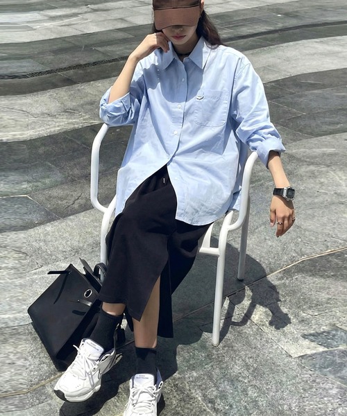 antiqua(アンティカ)の「綿100 コットンシャツ(シャツ/ブラウス・レディース・ブラック/ネイビー/ブルー・ONESIZE)」の16枚目の写真