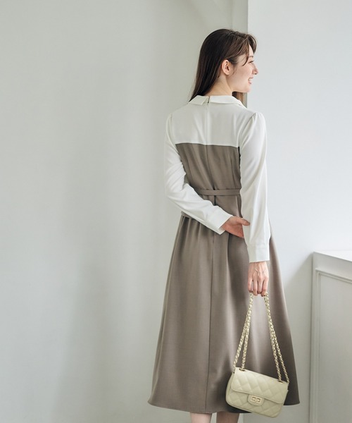 12Twelve Agenda(トゥエルブ アジェンダ)の「ビスチェドッキング風ワンピース(ワンピース・レディース・ベージュ/チャコールグレー・M)」の18枚目の写真