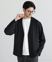 SPU（スプ）の「【防シワ、抗ピリング、接触冷感、ストレッチ、ウォッシャブル】高機能フクレ二重織Vネックボタンカーディガン（カーディガン/ボレロ）」