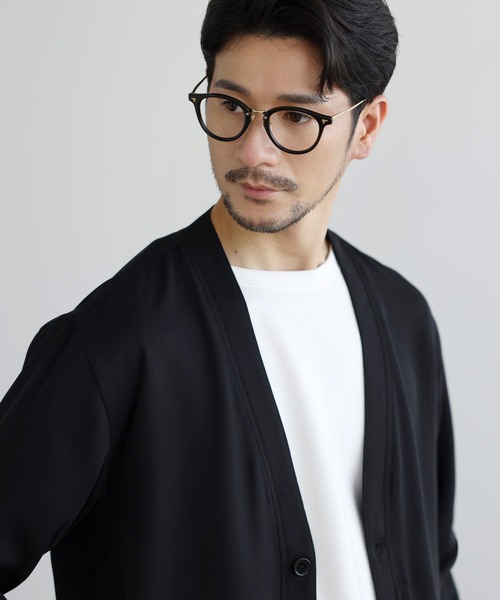 SPU（スプ）の「【防シワ、抗ピリング、接触冷感、ストレッチ、ウォッシャブル】高機能フクレ二重織Vネックボタンカーディガン（カーディガン/ボレロ・メンズ・チャコール/ブラック/ネイビー・M/S/XL/L）」の6枚目の写真