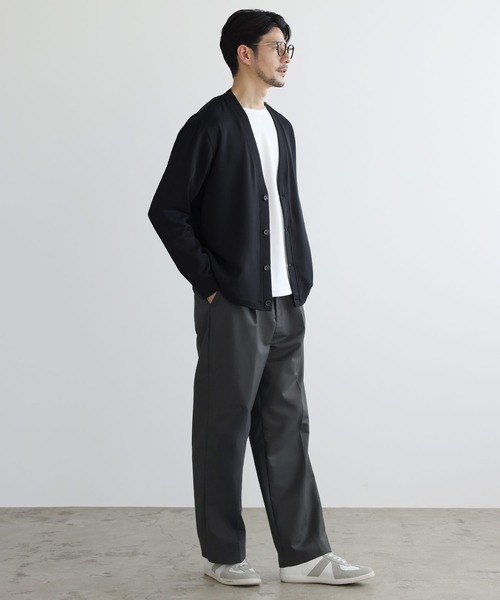 SPU（スプ）の「【防シワ、抗ピリング、接触冷感、ストレッチ、ウォッシャブル】高機能フクレ二重織Vネックボタンカーディガン（カーディガン/ボレロ・メンズ・チャコール/ブラック/ネイビー・M/S/XL/L）」の11枚目の写真
