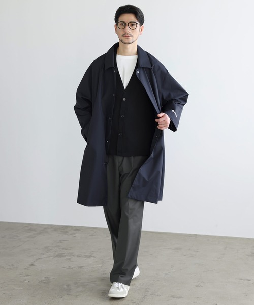SPU（スプ）の「【防シワ、抗ピリング、接触冷感、ストレッチ、ウォッシャブル】高機能フクレ二重織Vネックボタンカーディガン（カーディガン/ボレロ・メンズ・チャコール/ブラック/ネイビー・M/S/XL/L）」の15枚目の写真