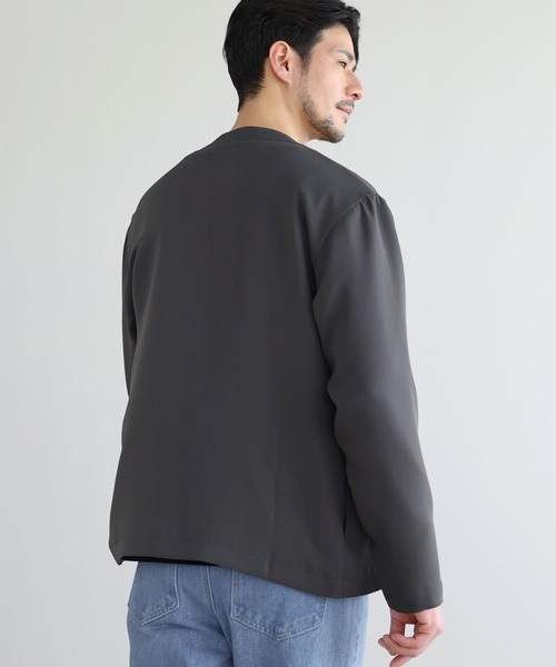 SPU（スプ）の「【防シワ、抗ピリング、接触冷感、ストレッチ、ウォッシャブル】高機能フクレ二重織Vネックボタンカーディガン（カーディガン/ボレロ・メンズ・チャコール/ブラック/ネイビー・M/S/XL/L）」の20枚目の写真