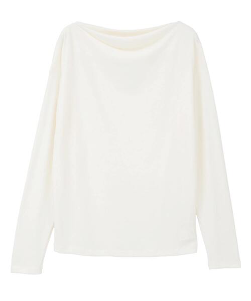 martinique(マルティニーク)の「ミラノシフォンボートネックプルオーバー(Tシャツ/カットソー・レディース・ベージュ/ホワイト/ブラック・FREE)」の1枚目の写真