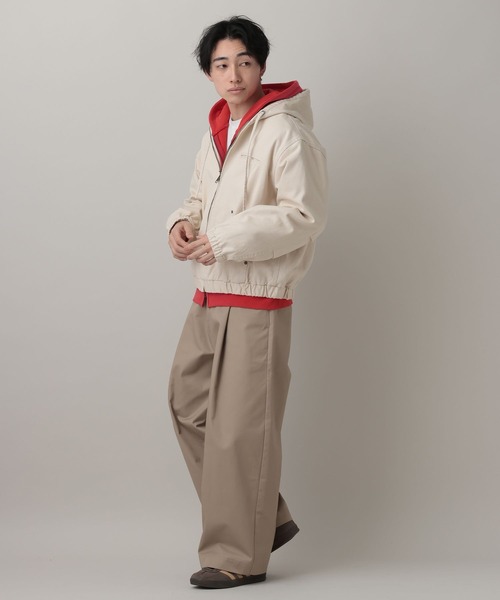 RAGEBLUE（レイジブルー）の「Short Worker Hoodie Jacket/ショートワークフードブルゾン【セットアップ対応】（ブルゾン・メンズ・オフホワイト/キャメル・LARGE/MEDIUM）」の21枚目の写真