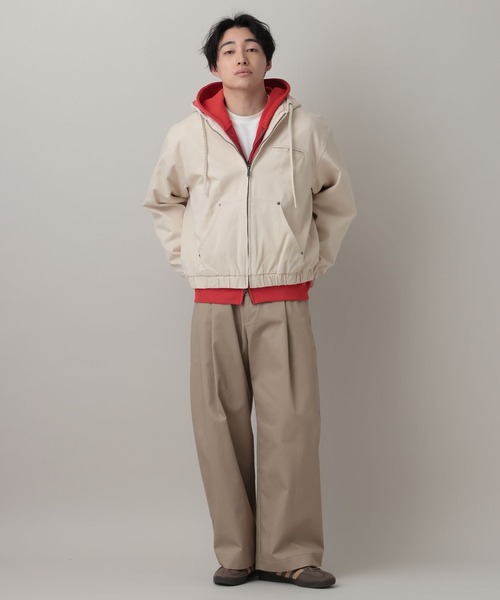 RAGEBLUE（レイジブルー）の「Short Worker Hoodie Jacket/ショートワークフードブルゾン【セットアップ対応】（ブルゾン・メンズ・オフホワイト/キャメル・LARGE/MEDIUM）」の22枚目の写真