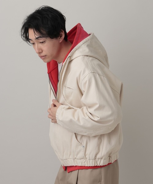 セール】Short Worker Hoodie Jacket/ショートワークフードブルゾン