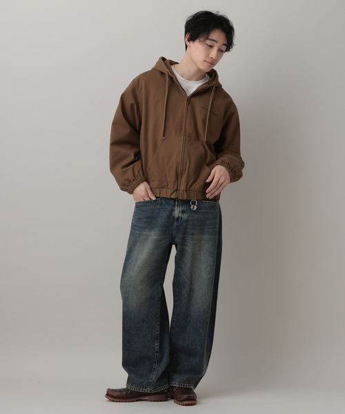 RAGEBLUE（レイジブルー）の「Short Worker Hoodie Jacket/ショートワークフードブルゾン【セットアップ対応】（ブルゾン・メンズ・オフホワイト/キャメル・LARGE/MEDIUM）」の15枚目の写真