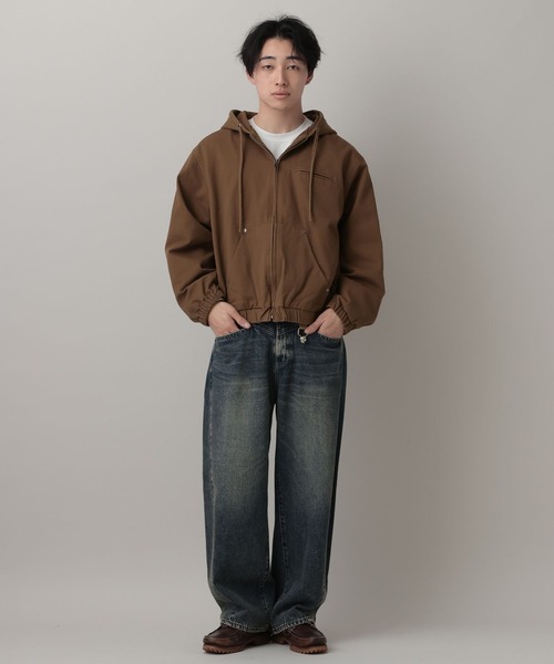 RAGEBLUE（レイジブルー）の「Short Worker Hoodie Jacket/ショートワークフードブルゾン【セットアップ対応】（ブルゾン・メンズ・オフホワイト/キャメル・LARGE/MEDIUM）」の16枚目の写真