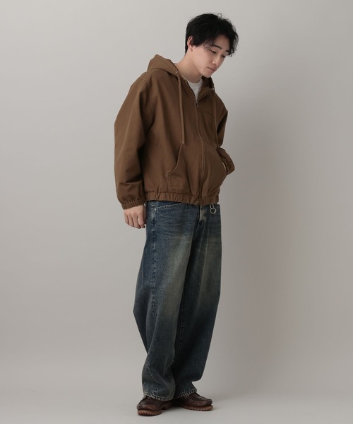 RAGEBLUE（レイジブルー）の「Short Worker Hoodie Jacket/ショートワークフードブルゾン【セットアップ対応】（ブルゾン・メンズ・オフホワイト/キャメル・LARGE/MEDIUM）」の17枚目の写真