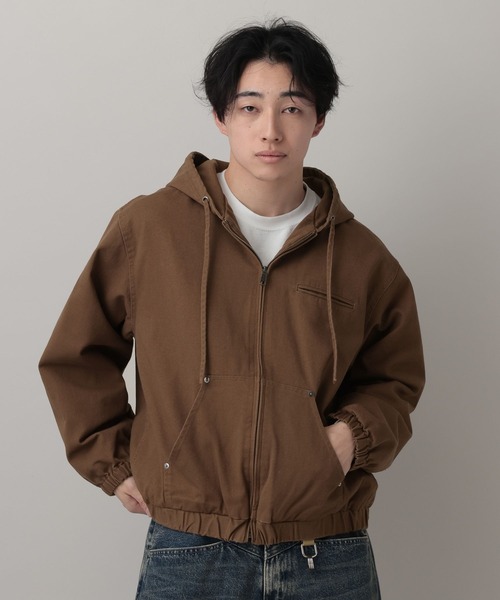 RAGEBLUE（レイジブルー）の「Short Worker Hoodie Jacket/ショートワークフードブルゾン【セットアップ対応】（ブルゾン・メンズ・オフホワイト/キャメル・LARGE/MEDIUM）」の18枚目の写真