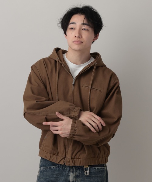 RAGEBLUE（レイジブルー）の「Short Worker Hoodie Jacket/ショートワークフードブルゾン【セットアップ対応】（ブルゾン・メンズ・オフホワイト/キャメル・LARGE/MEDIUM）」の19枚目の写真