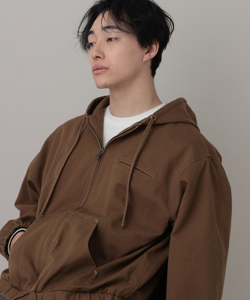 RAGEBLUE（レイジブルー）の「Short Worker Hoodie Jacket/ショートワークフードブルゾン【セットアップ対応】（ブルゾン・メンズ・オフホワイト/キャメル・LARGE/MEDIUM）」の20枚目の写真