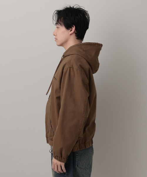 RAGEBLUE（レイジブルー）の「Short Worker Hoodie Jacket/ショートワークフードブルゾン【セットアップ対応】（ブルゾン・メンズ・オフホワイト/キャメル・LARGE/MEDIUM）」の10枚目の写真