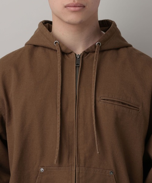 RAGEBLUE（レイジブルー）の「Short Worker Hoodie Jacket/ショートワークフードブルゾン【セットアップ対応】（ブルゾン・メンズ・オフホワイト/キャメル・LARGE/MEDIUM）」の13枚目の写真