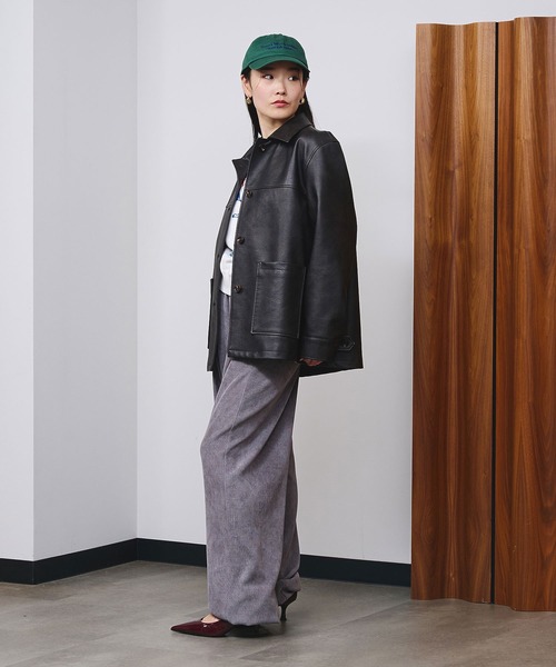 ROSE BUD(ローズバッド)の「FAUX LEATHER JACKET(ブルゾン・レディース・ブラック/ブラウン・ONE SIZE)」の7枚目の写真