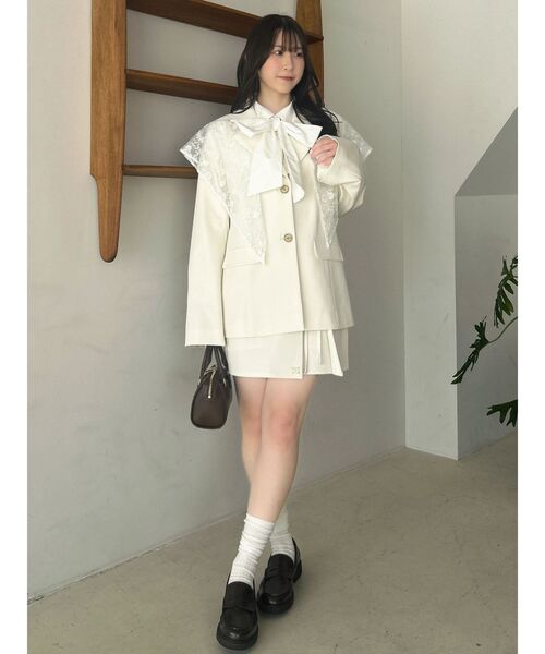 dazzlin（ダズリン）の「サイドリボンスカパン（スカート・レディース・アイボリー/グレー/ベージュ/チャコールグレー・MEDIUM/SMALL）」の8枚目の写真