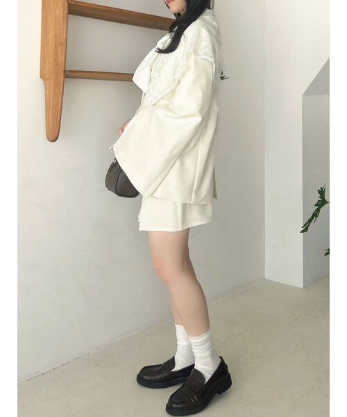 dazzlin（ダズリン）の「サイドリボンスカパン（スカート・レディース・アイボリー/グレー/ベージュ/チャコールグレー・MEDIUM/SMALL）」の9枚目の写真