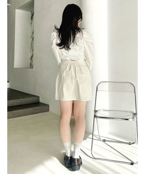 dazzlin（ダズリン）の「サイドリボンスカパン（スカート・レディース・アイボリー/グレー/ベージュ/チャコールグレー・MEDIUM/SMALL）」の11枚目の写真