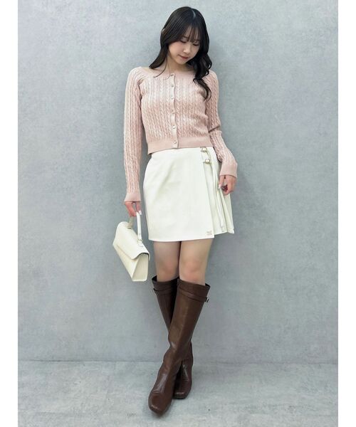 dazzlin（ダズリン）の「サイドリボンスカパン（スカート・レディース・アイボリー/グレー/ベージュ/チャコールグレー・MEDIUM/SMALL）」の12枚目の写真