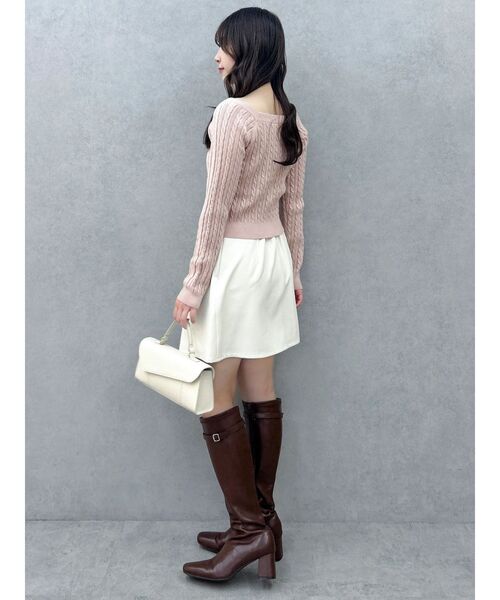 dazzlin（ダズリン）の「サイドリボンスカパン（スカート・レディース・アイボリー/グレー/ベージュ/チャコールグレー・MEDIUM/SMALL）」の13枚目の写真