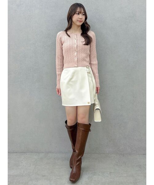 dazzlin（ダズリン）の「サイドリボンスカパン（スカート・レディース・アイボリー/グレー/ベージュ/チャコールグレー・MEDIUM/SMALL）」の14枚目の写真