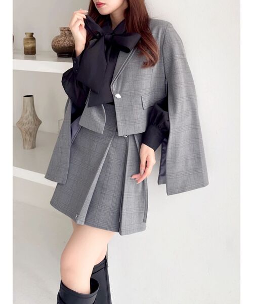 dazzlin（ダズリン）の「サイドリボンスカパン（スカート・レディース・アイボリー/グレー/ベージュ/チャコールグレー・MEDIUM/SMALL）」の17枚目の写真