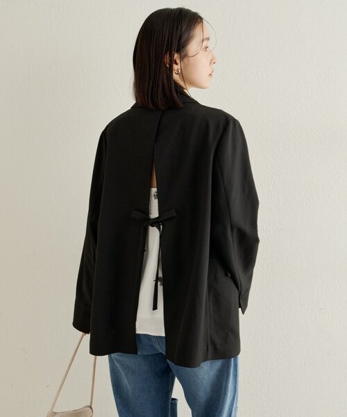 Omekashi（オメカシ）の「バックデザインテーラードジャケット（テーラードジャケット・レディース・ブラック/ホワイト系その他・FREE）」の6枚目の写真