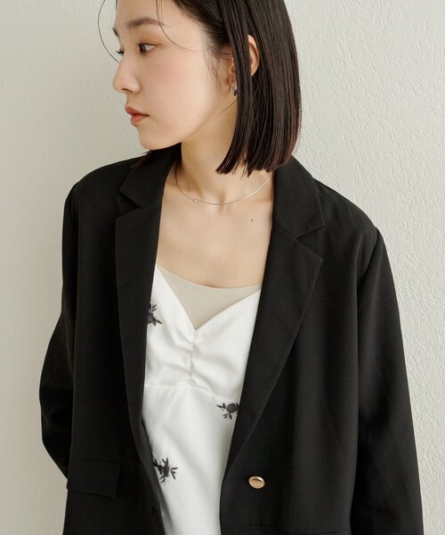 Omekashi（オメカシ）の「バックデザインテーラードジャケット（テーラードジャケット・レディース・ブラック/ホワイト系その他・FREE）」の7枚目の写真