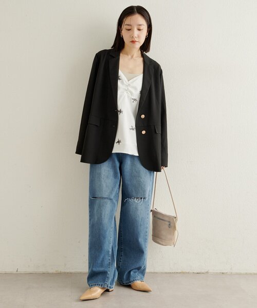 Omekashi（オメカシ）の「バックデザインテーラードジャケット（テーラードジャケット・レディース・ブラック/ホワイト系その他・FREE）」の9枚目の写真