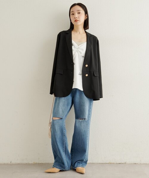 Omekashi（オメカシ）の「バックデザインテーラードジャケット（テーラードジャケット・レディース・ブラック/ホワイト系その他・FREE）」の10枚目の写真