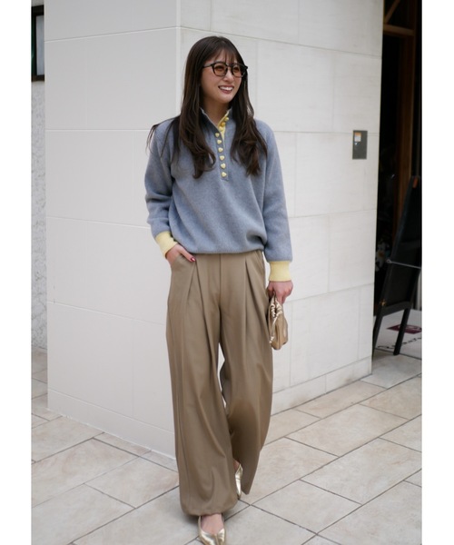 BeBeoD（べベッド）の「ウエストギャザータックイージーストレートパンツ（その他パンツ・レディース・アイボリー/ブラック/モカ/ベージュ・フリー）」の12枚目の写真