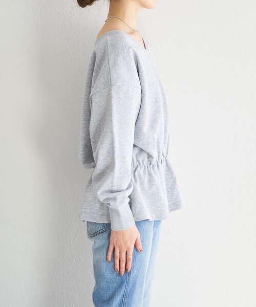 Kastane(カスタネ)の「【一部店舗限定】B Vネックペプラムスウェット(スウェット・レディース・ネイビー/グレー/アイボリー・FREE)」の14枚目の写真