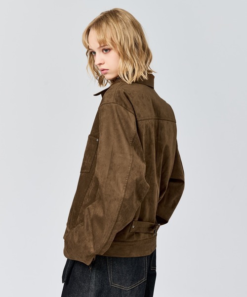 WETTEMPT（ウィテンプト）の「FAUX SUEDE TRUCKER JACKET / フェイクスエードトラッカージャケット（ブルゾン・メンズ・ブラウン/チャコールグレー・SMALL/MEDIUM/LARGE）」の6枚目の写真