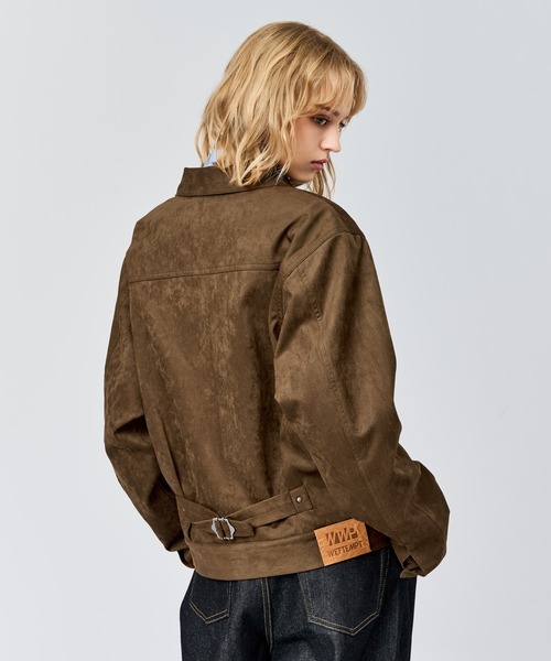 WETTEMPT（ウィテンプト）の「FAUX SUEDE TRUCKER JACKET / フェイクスエードトラッカージャケット（ブルゾン・メンズ・ブラウン/チャコールグレー・SMALL/MEDIUM/LARGE）」の7枚目の写真