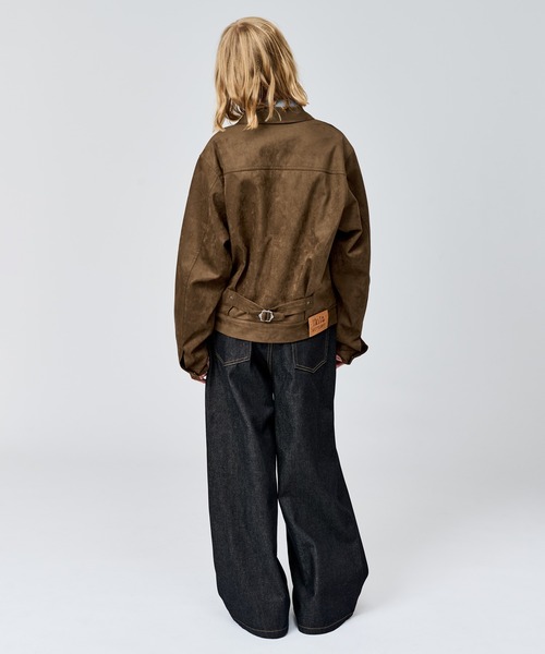 WETTEMPT（ウィテンプト）の「FAUX SUEDE TRUCKER JACKET / フェイクスエードトラッカージャケット（ブルゾン・メンズ・ブラウン/チャコールグレー・SMALL/MEDIUM/LARGE）」の10枚目の写真