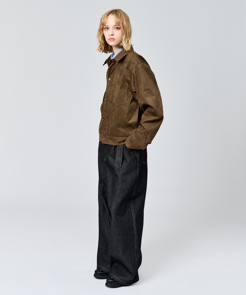 WETTEMPT（ウィテンプト）の「FAUX SUEDE TRUCKER JACKET / フェイクスエードトラッカージャケット（ブルゾン・メンズ・ブラウン/チャコールグレー・SMALL/MEDIUM/LARGE）」の13枚目の写真