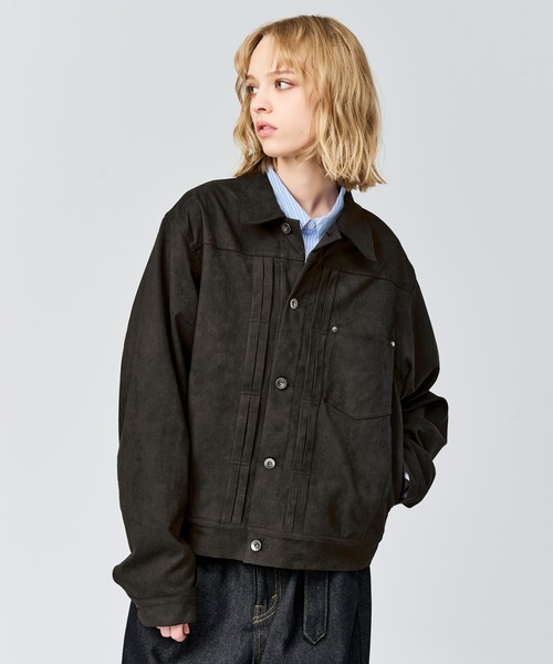 WETTEMPT（ウィテンプト）の「FAUX SUEDE TRUCKER JACKET / フェイクスエードトラッカージャケット（ブルゾン・メンズ・ブラウン/チャコールグレー・SMALL/MEDIUM/LARGE）」の21枚目の写真