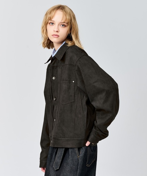 WETTEMPT（ウィテンプト）の「FAUX SUEDE TRUCKER JACKET / フェイクスエードトラッカージャケット（ブルゾン・メンズ・ブラウン/チャコールグレー・SMALL/MEDIUM/LARGE）」の22枚目の写真