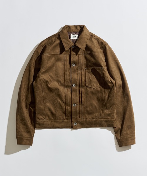 WETTEMPT（ウィテンプト）の「FAUX SUEDE TRUCKER JACKET / フェイクスエードトラッカージャケット（ブルゾン・メンズ・ブラウン/チャコールグレー・SMALL/MEDIUM/LARGE）」の3枚目の写真