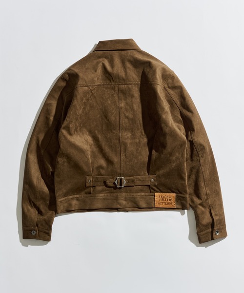 WETTEMPT（ウィテンプト）の「FAUX SUEDE TRUCKER JACKET / フェイクスエードトラッカージャケット（ブルゾン・メンズ・ブラウン/チャコールグレー・SMALL/MEDIUM/LARGE）」の4枚目の写真