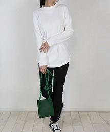 M-4L プチハイネック 無地ロンT 夏服