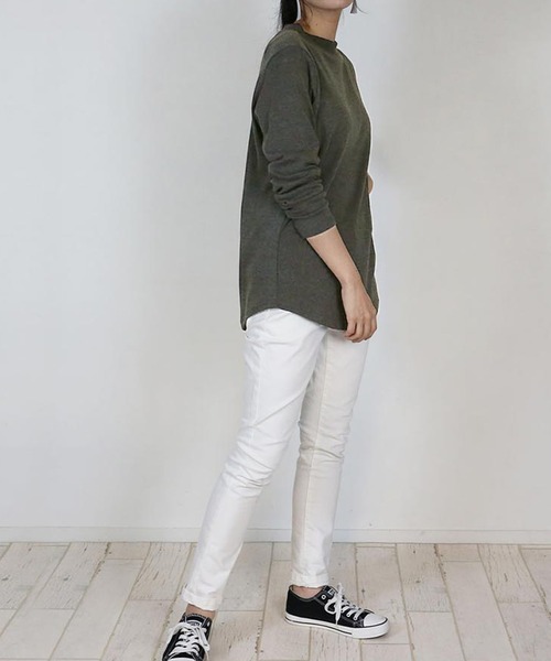 aity(アイティ)の「M-4L プチハイネック 無地ロンT 夏服(Tシャツ/カットソー・レディース・オフホワイト/ブラック/チャコール/杢グレー・L/4L/3L/LL/M)」の11枚目の写真