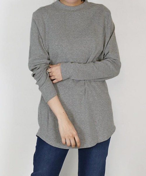 aity(アイティ)の「M-4L プチハイネック 無地ロンT 夏服(Tシャツ/カットソー・レディース・オフホワイト/ブラック/チャコール/杢グレー・L/4L/3L/LL/M)」の22枚目の写真