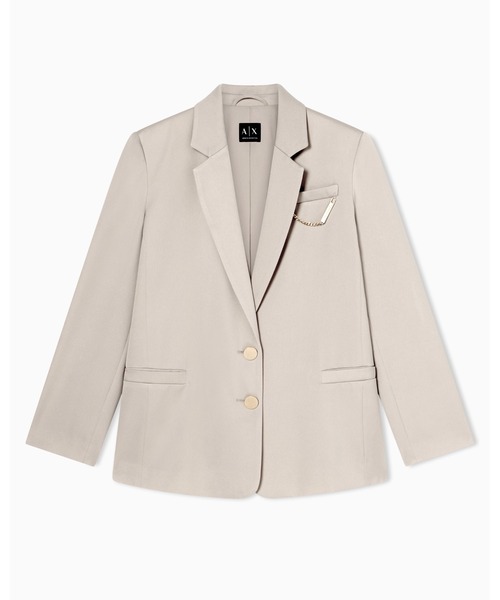 ARMANI EXCHANGE（アルマーニエクスチェンジ）の「【A|X アルマーニ エクスチェンジ】チェーンデザイン ポリクレープサテンブレストジャケット（テーラードジャケット・レディース・サンドベージュ・6/4/2/0）」の5枚目の写真