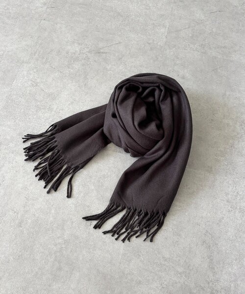 un dix cors（アンディコール）の「フリンジストール（マフラー・レディース・チャコールグレー/アイボリー/ブラック/ボルドー・FREE）」の9枚目の写真