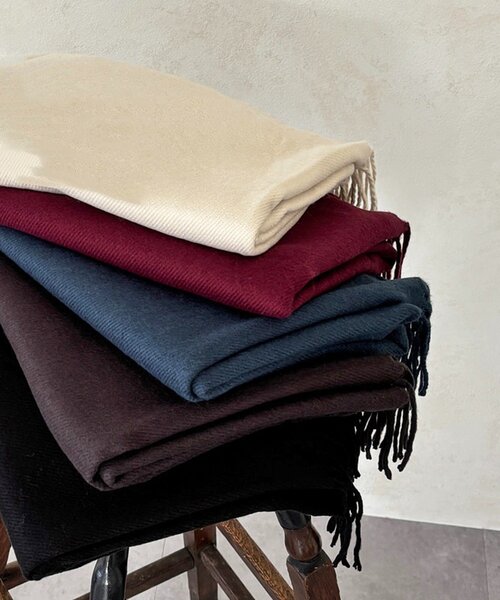 un dix cors（アンディコール）の「フリンジストール（マフラー・レディース・チャコールグレー/アイボリー/ブラック/ボルドー・FREE）」の11枚目の写真